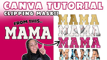 CANVA TUTORIAL: How To Create Gold, Glitter etc Text Effects in Canva Using Clipping Mask Tool!