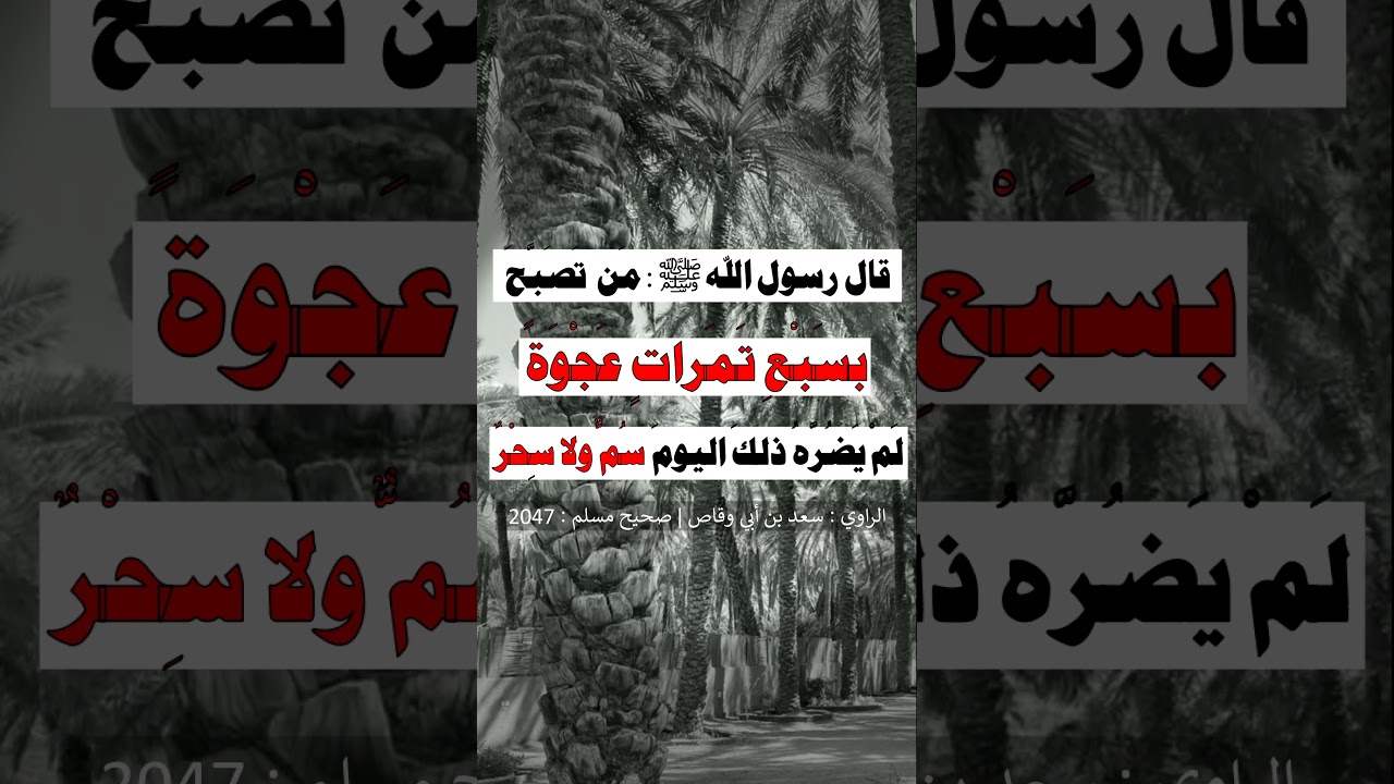 من تصبح بسبع تمرات عجوة - الشيخ عبد الرزاق البدر