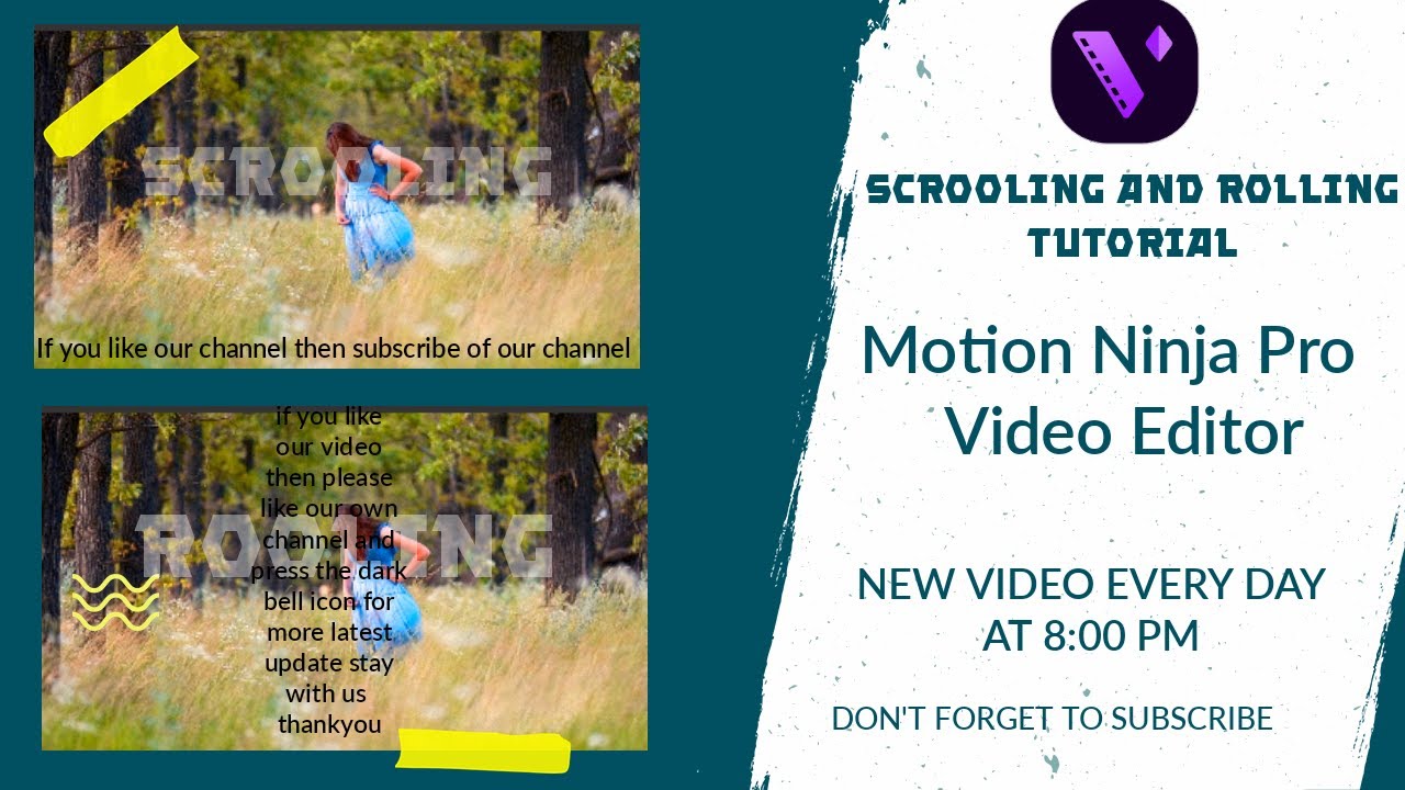 How to make rolling and scrolling text in motion ninja pro video editor ...