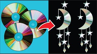 Cómo Hacer 🌙 LUNA y Estrellas⭐ de CD - IDEA DE DECORACIÓN DIY GENIALES Y BARATAS PARA HACER con CDs