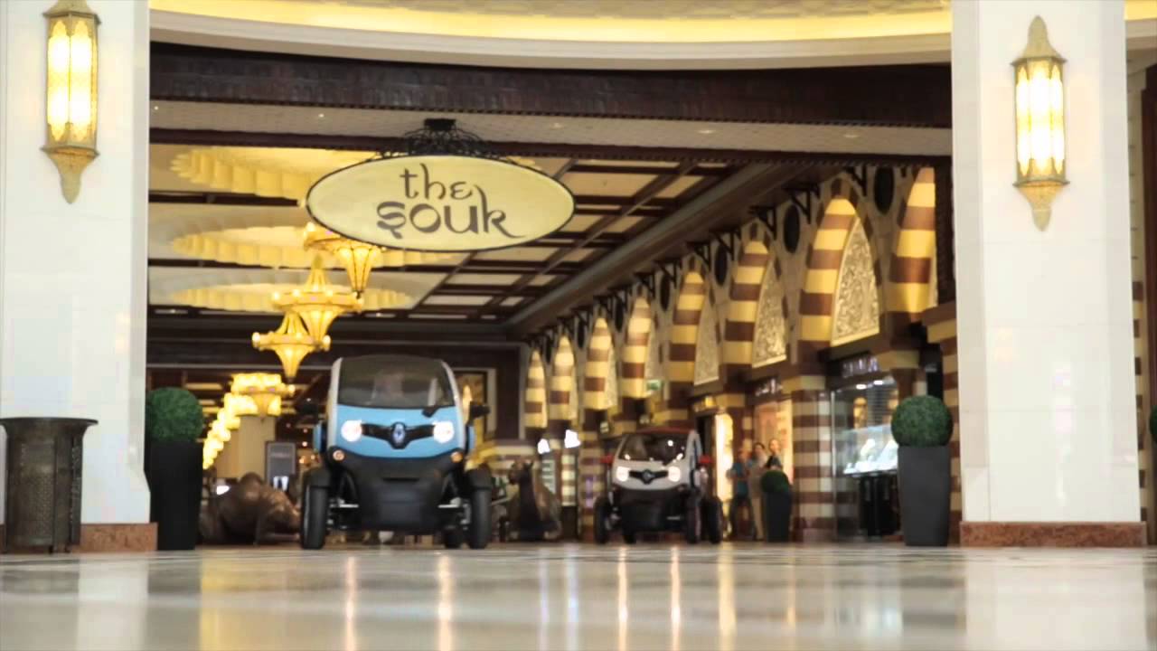 Renault Twizy racing through Dubai Mall