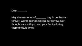 Sample Sympathy Letters