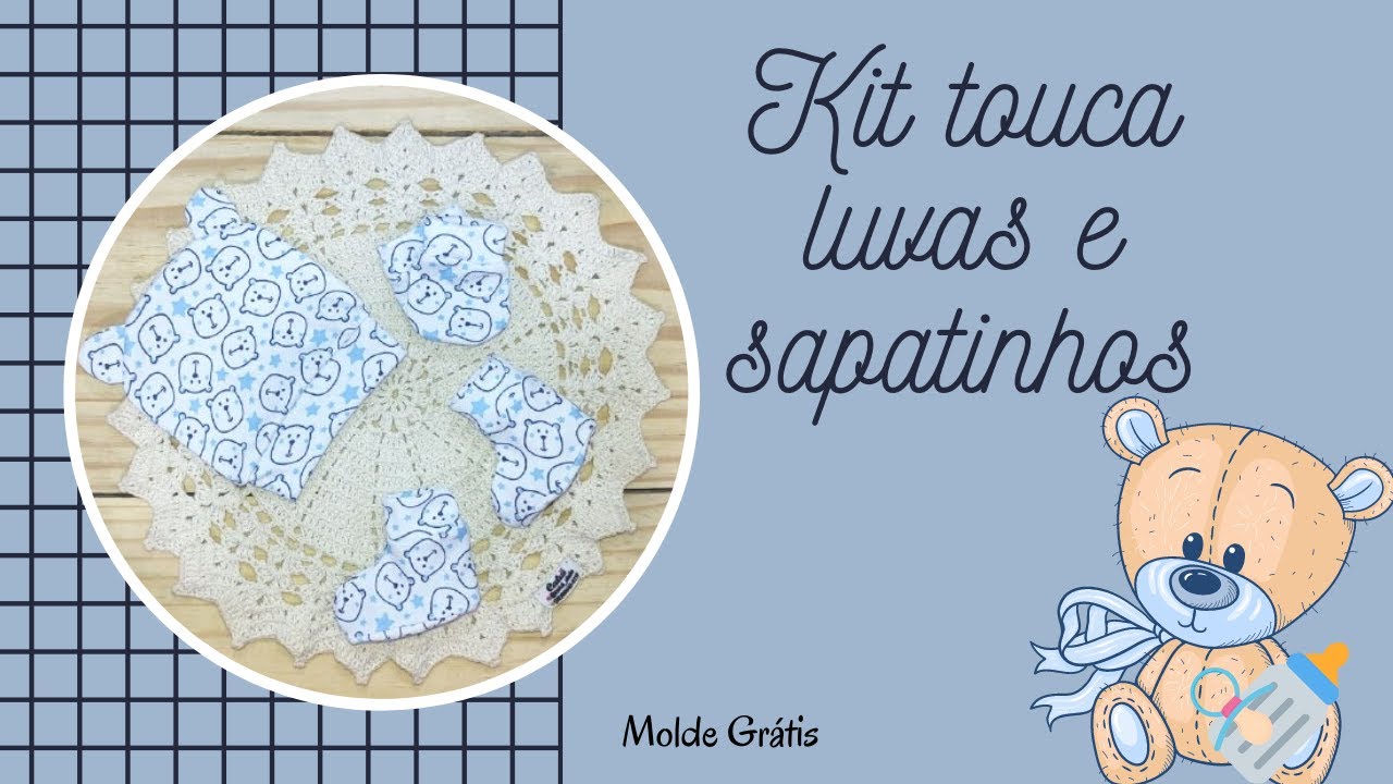 Costura Infantil Touca Luvas E Sapatinhos Para Bebês #MoldeGratis #PatronesGratis #FreePattern