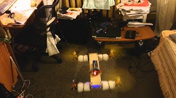 scratch built quadcopter test flight