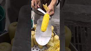 Corn Cutting Skill in Thailand - Fruits Cutting Skill