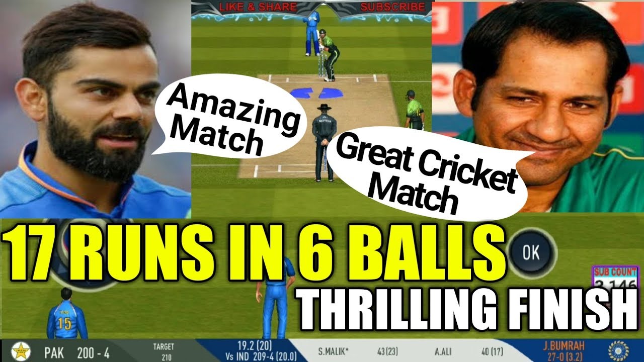 🔥BUMRAH JUST SAVE THE HALF MATCH |PAK NEED 17 RUNS IN 6 BALLS | THRILLING FINISH IN REAL CRICKET 19