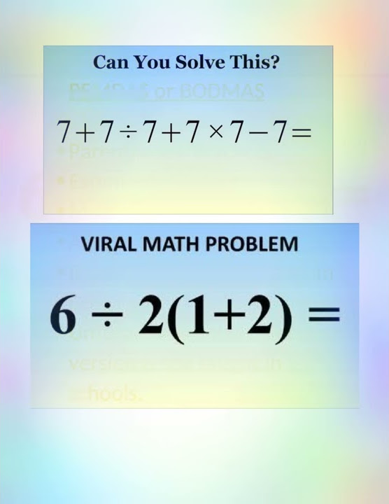 Viral Math Problem - YouTube