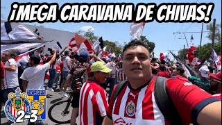 ¡MEGA CARAVANA de LA BARRA CHIVAS al ESTADIO AKRON! *LOCURA POR LAS CALLES* CHIVAS vs TIGRES FINAL
