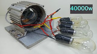 I turn a motor coil into 260V 40000 Watts free energy generator with  transformer magnet