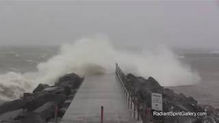 Waves over Two Harbors Breakwater