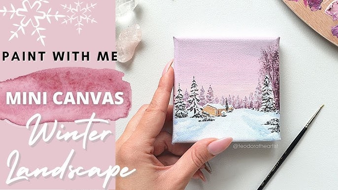 How to make Landscape Painting on Mini Canvas - Paintastic Arts 