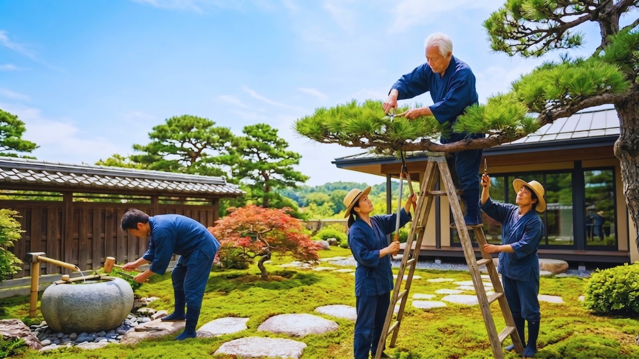 Niwaki Style Japanese Garden Transformations: Before & After