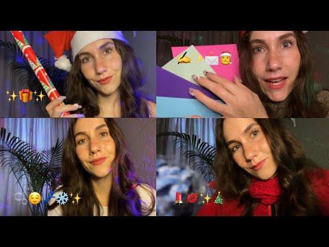ASMR| 4 Roleplays de navidad| cartita de santa, maquillaje, envolviendo 🎁 y te arreglo para dormir✨