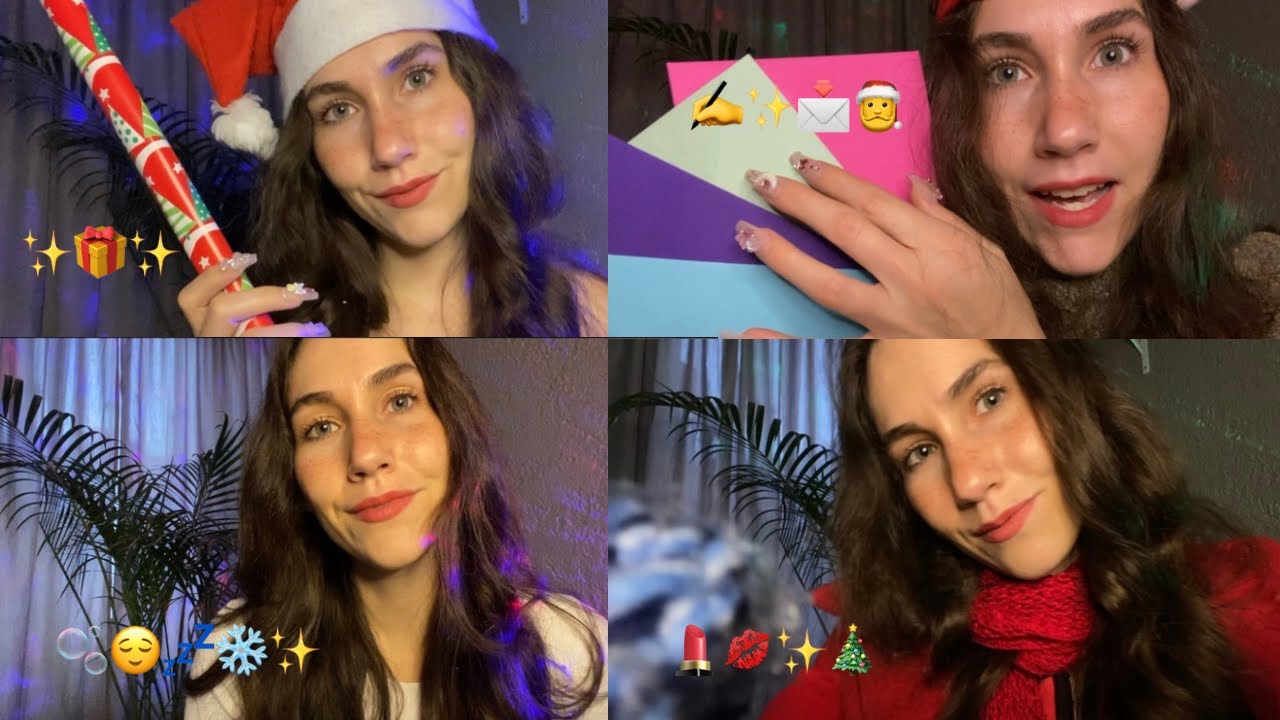 ASMR| 4 Roleplays de navidad| cartita de santa, maquillaje, envolviendo 🎁 y te arreglo para dormir✨