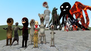 ALL SCP-173 THE SCULPTURES VS TREVOR HENDERSON CREATURES! Garry's Mod [SCP Foundation]