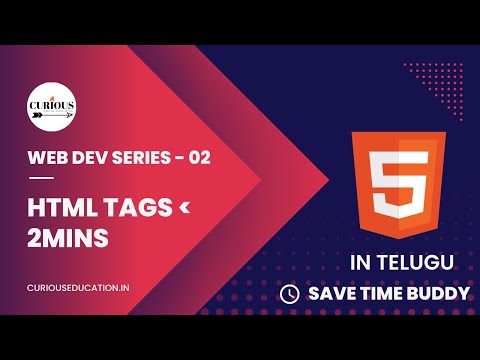 Master HTML tags in 2 Minutes: Telugu Tutorial on HTML Tags #2 - Curious Education