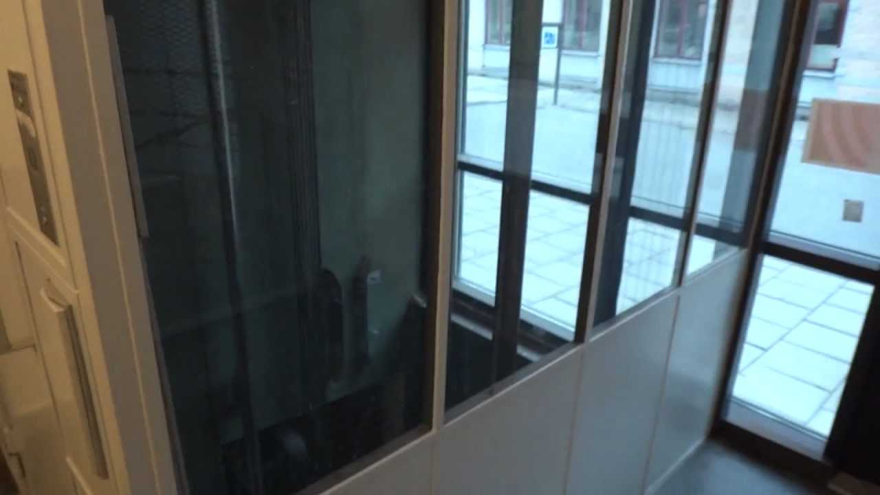 old ASEA (mod. by: KONE) BD traction elevator @ Vretgränd 18, Uppsala, Sweden.