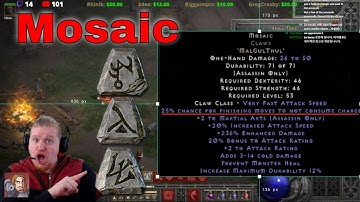 D2R 2.6 PTR Runewords - Mosaic (Mal Gul Amn) Outdated
