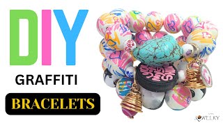 Graffiti Beaded Bracelet Stretch Design for Boho Lovers!