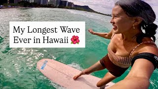 Learning to surf after 50 years old & I caught my best, longest wave ever in Hawaii! 