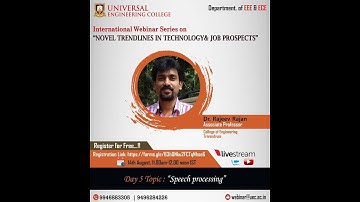 "Speech Processing" | Dr. Rajeev Rajan