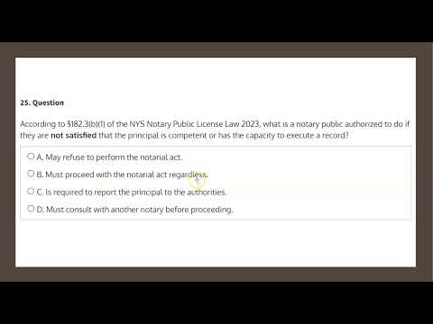 NYS Notary Public iPREP Mock Test #4 Q25