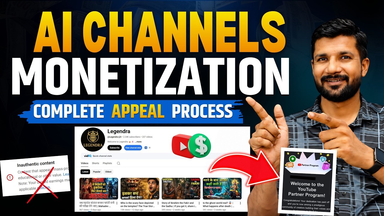 How To Monetize AI YouTube Channel 2026 | 😱 Full YouTube Appeal Process ...