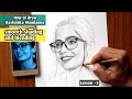 How to Draw Rashmika Mandanna | smooth face shading and blending | Lesson - 3