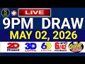 Lotto Result Today 9pm Draw May 2, 2026 Swertres Ez2 PCSO Live Result