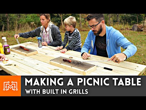 Making Picnic Tables with Built In Grills // Woodworking & Outdoors | I Like To Make Stuff