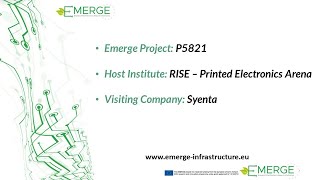 Syenta at the Printed Electronics Arena (RISE)