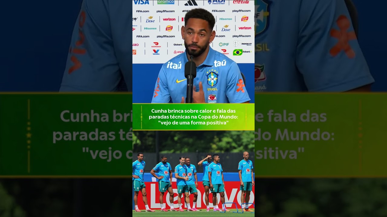 SAUNA CANCELADA! MATHEUS CUNHA BRINCA SOBRE CALOR | Copa do Mundo 2026 | #shorts | ge.globo