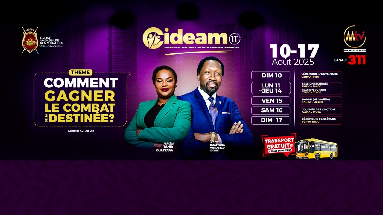 CEREMONIE D'OUVERTURE - CIDEAM 2025 I JOUR 1/ DIM 10 AOU 2025 I BISHOP OMI