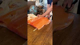 smooth flawless salmon slicing pure visual therapy#fishcutting #knifemaster #seafoodreels