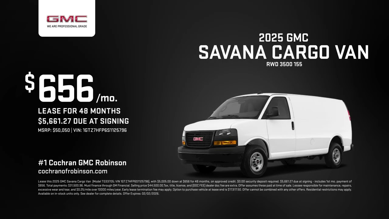 GMC Savana Cargo Van 01/22/2026 6796117