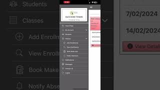 Notify absence and book makeup on ThinkSmart Portal app