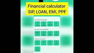 FINANCIAL CALCULATOR : Calculate SIP, LOAN, EMI, Mutual fund SIP, FD, RD, CAGR, TAX ,Bank Interest