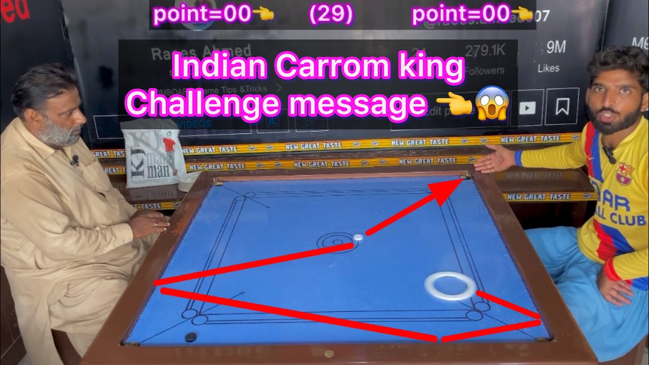 ￼Open challenge ￼ Indian Carrom king ?Big match Shah g (vs) pakistan Carrom king 29 point Carrom👈