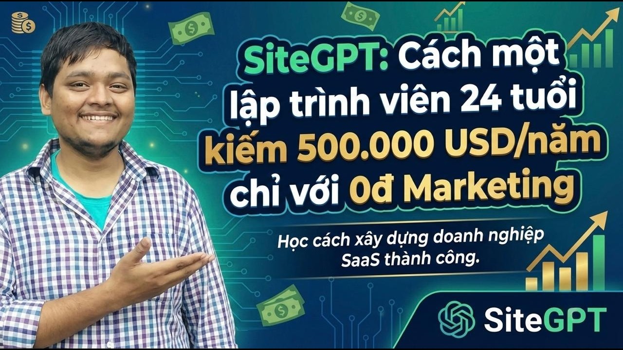 SiteGPT: Cách một lập trình viên 24 tuổi kiếm 500.000 USD/năm chỉ với 0đ Marketing
