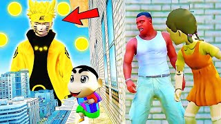 Franklin and Shinchan & Pinchan play HIDE AND KILL with Squid Game Doll In GTA 5