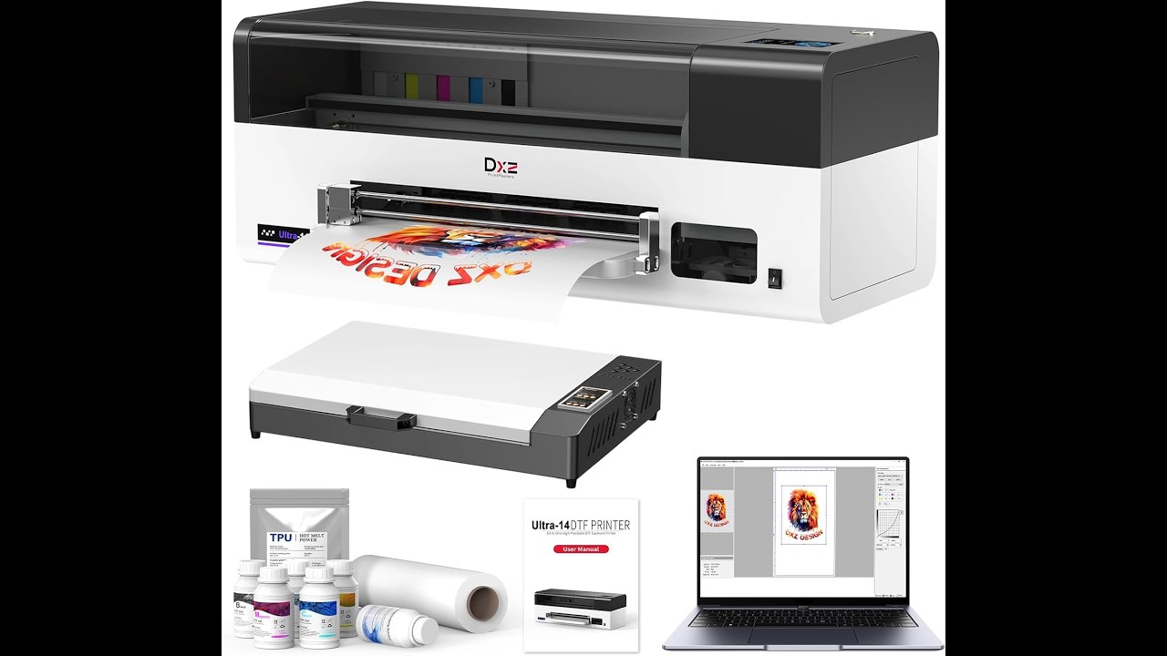 DXZ 2026 U14 A3 DTF Printer: 14” F1080 DTF Printing Bundle with