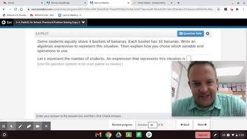 Algebraic Expressions 3-4 Practice & Problem Solving Envision 2.0 Grade 6