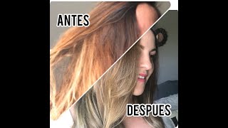 COMO QUITAR EL COLOR NARANJA 🍊 Y EL COLOR AMARILLO POLLO 🐤RETOQUE DE BALAYAGE/MARISOL SANTACRUZ