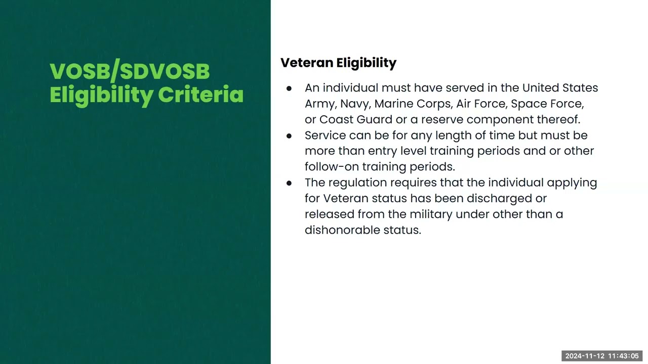 Veteran & Service Disabled Veteran Owned Certifications