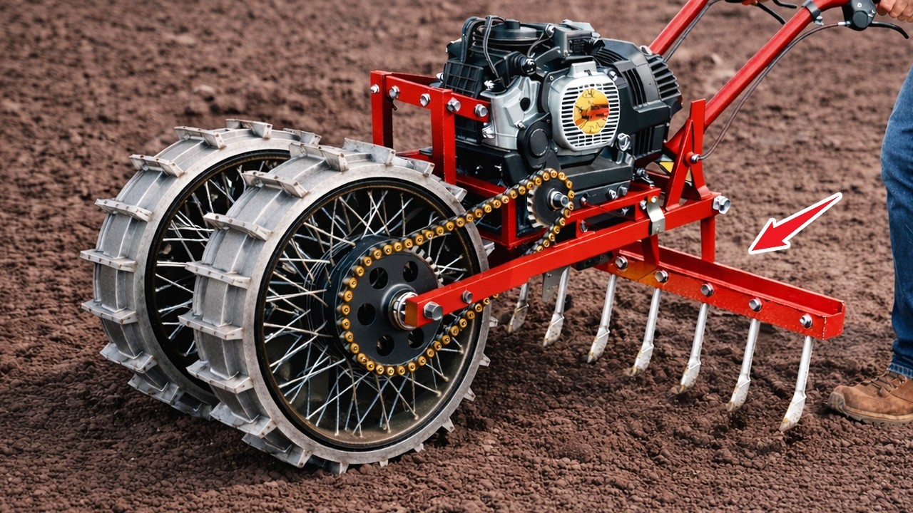 Farmers mount rake blades on a brush cutter engine! Turn old rakes into ...
