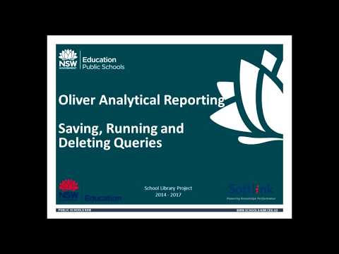 Analytical Reporting - 3 Running   Saving and Deleting Queries