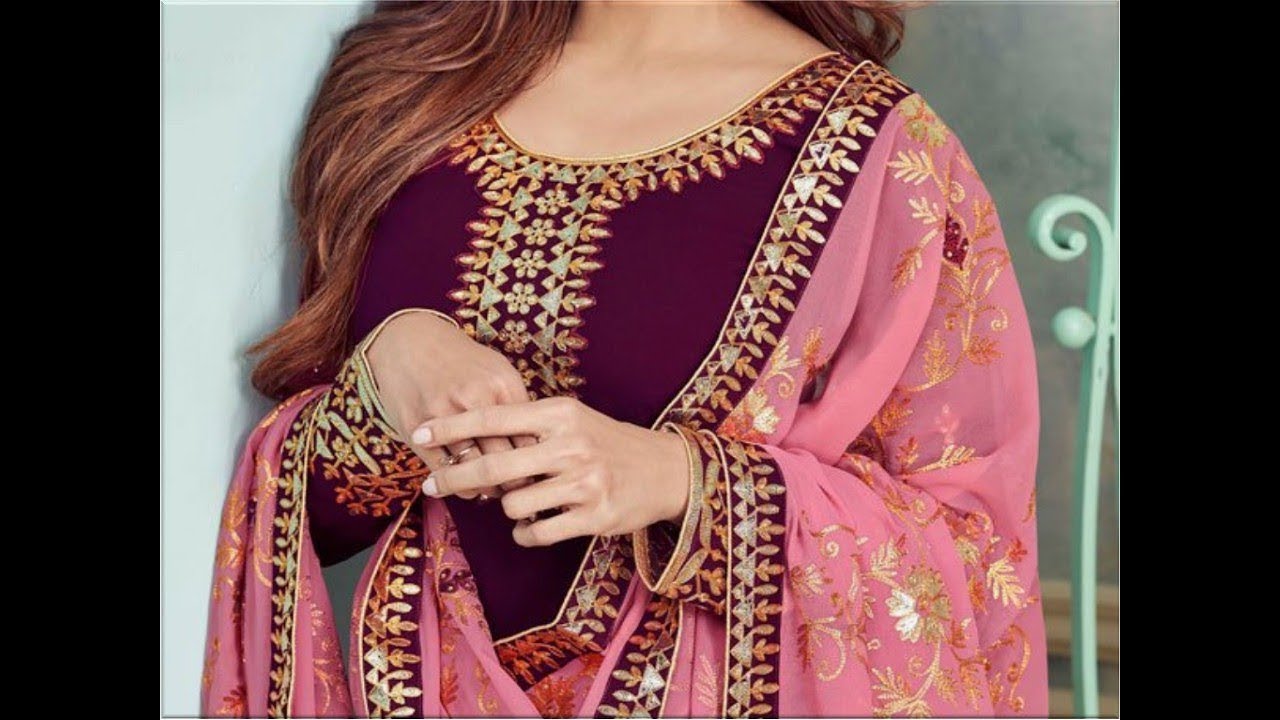 Simple Purple Dress Design Pakistani Indian Style / Purple Color frock /  Simple Purple Kurti 2020 - YouTube