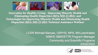 SBIR/STTR RFA-MD-22-004 & RFA-MD-22-003 Technical Assistance Webinar (Innovations for   ...) | NIMHD