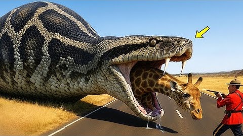 Brave Heroes Save Hyperactive Mother Giraffe From Deadly Giant Python🐍🐍  