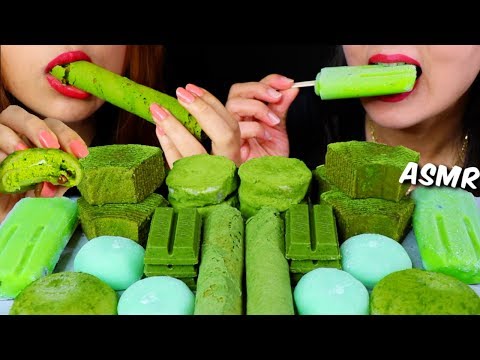 asmr-green-tea-ice-cream,-mochi-cream-ice,-kitkat,-giant-wafer-rolls,-baumkuchen-먹방-|-kim&liz-asmr